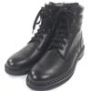 Pristine Ankle Boots Metal Logo Lace-up Black Leather Mens 43 Used