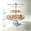 Elegant European Double-Layer Crystal Glass Dessert Stand