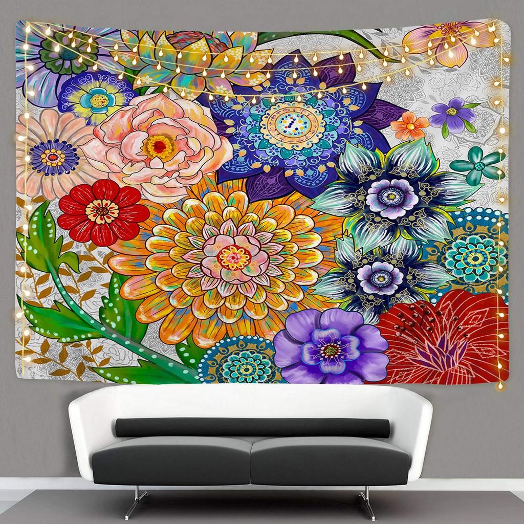 Jungle Flowers Birds Tapestry Deep Color Natural Plant Floral Tapestry Home Living Room Dorm Bedroom Aesthetics Decor Tapestries