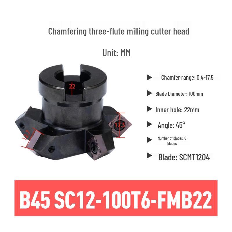 45° Dual-Sided V-Type Chamfer Milling Cutter Head