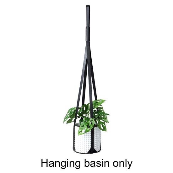 Hanging Basin Multifunctional Adjustable Faux Leather Space-Saving Plant Hanging Basket for Balcony