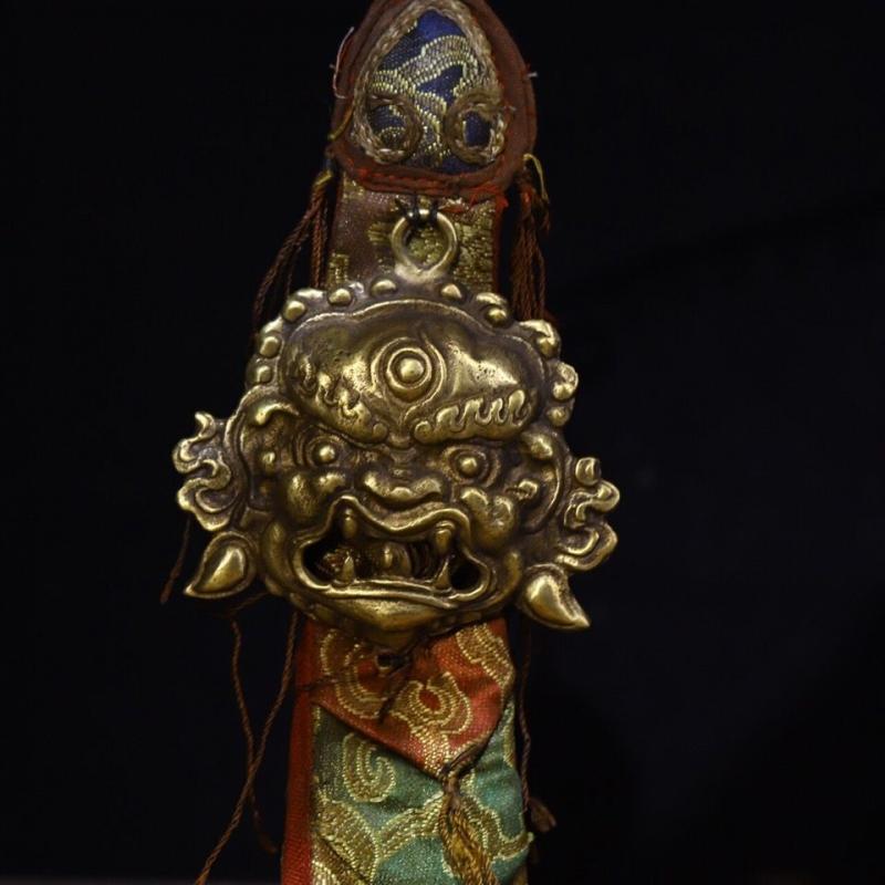 3.4"tibetan Buddhism Bronze Mahakala Mahakala Wrathful Deity Buddha Mask Statue