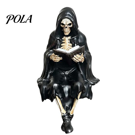 Hars Met Kap Beeld Gothic Dark Fantasy Lezen Figuur, Mysterie Figuur Beeldje, Decor Standbeeld Zittende Magere Hein voor Boekenplank, Bureau Compact