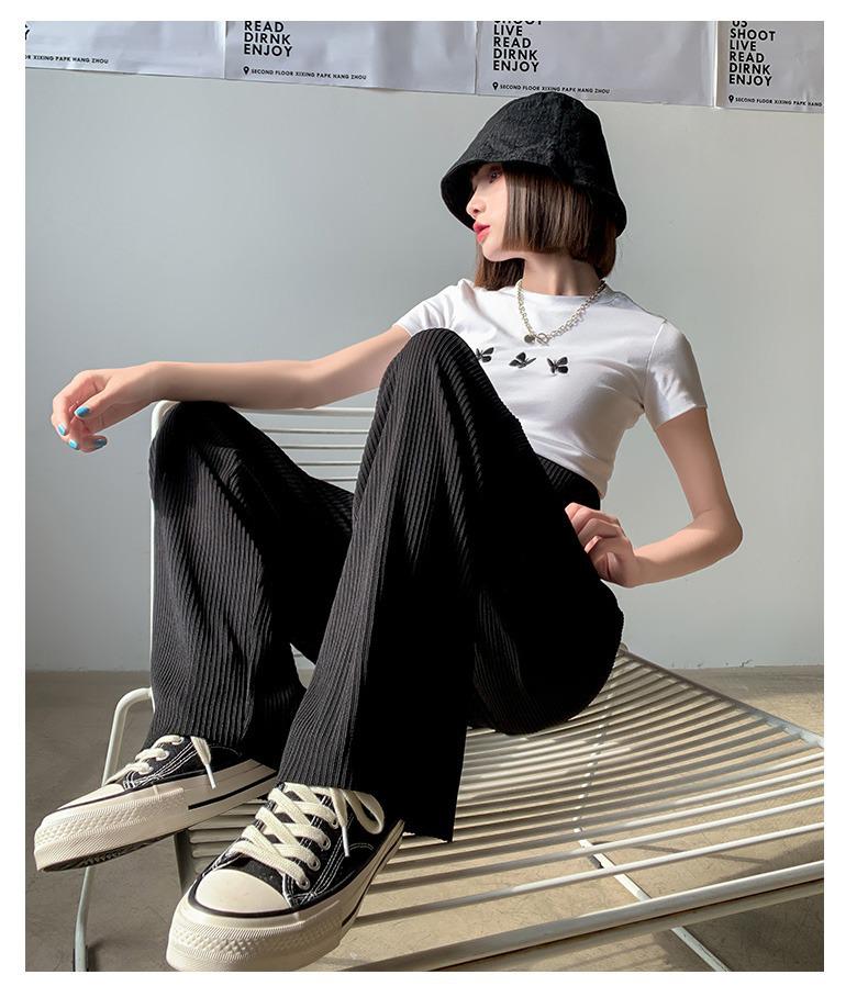 2024 Spring/Summer Maternity Wide-Leg Ice Silk Pants - Breathable, Lightweight, Loose Fit