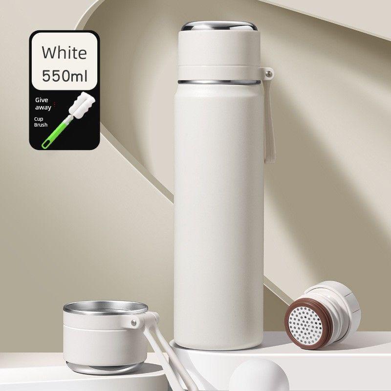 White Steel 316 Large-Capacity Thermos Cup for Men and Women, High-Looking Vacuum Simple Stainless Steel Water Cup, Customized