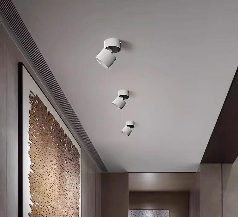 Adjustable LED Aluminum Spotlight, Surface-Mounted, Foldable, for Living Room Wall & Ceiling.