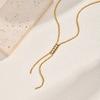 Niche Design Y-Shaped Stainless Steel Zircon Necklace, Versatile Women'S Jewelry Nc-2438