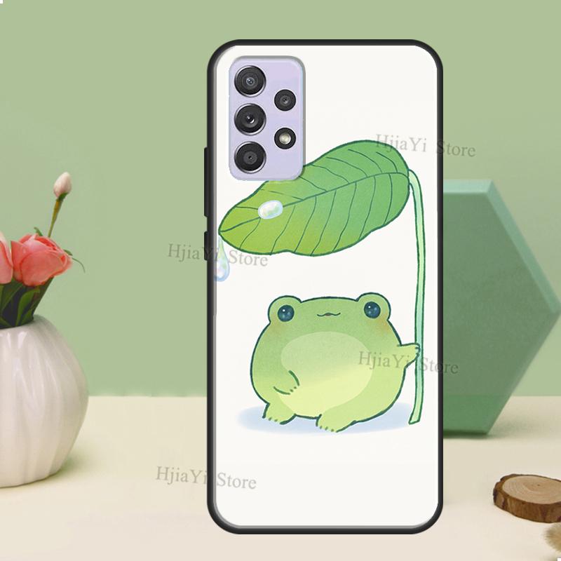 Cute Green Frog Case For Samsung A54 A34 A24 A14 A51 A71 A12 A22 A32 A52 A72 A73 A33 A53 A13 Back Cover