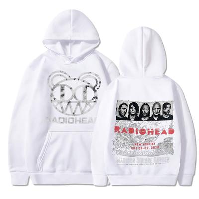 Radiohead Vintage Print Hoodie Herren Übergroße Baumwoll-Hoodies Hip Hop Line Up New York Tour Rockband Musikalbum Sweatshirt