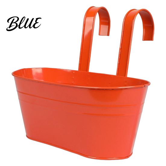 Metal Flower Pots with Hooks Hanging Planter Pot Drainage Holes Detachable Hooks Balcony Railing Planter Boxes Plant for Garden Fence Indoor