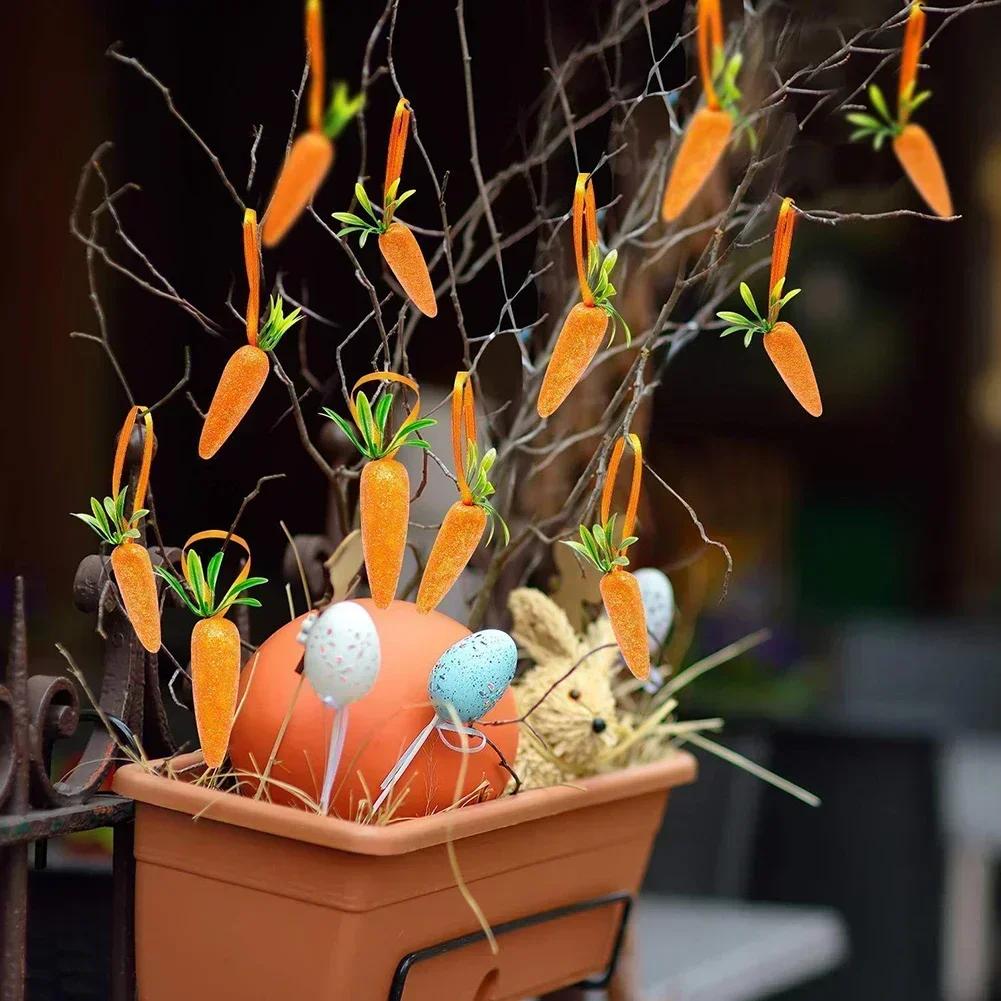 For Decorating Trees As Shown Easter Hanging Ornament Foam Egg And Carrot Pendants Accessory Colorful Carrot Pendant