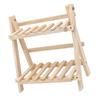 Desktop Organizer Rack 2 Tiers Wood Book Shelf Decorative Countertop Storage Rack for Home Office
