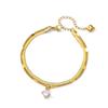 Zircon Circle Bead Anklets For Women Gold Color Stainless Steel Anklet Double Snake Chain Summer Beach Accessories Jewelry Gift