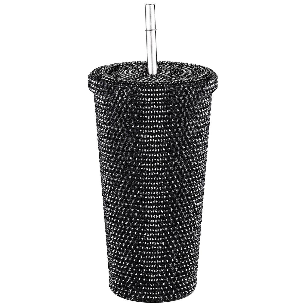 500ml Láhev na vodu Nerezová ocel Kamínková dekorace Vakuový hrnek na vodu pro ženy