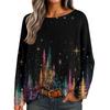 Womens  Fall Sweaters Long Sleeve Print Tops Pullover Sweaters Loose Dressy Casual Basic Clothes