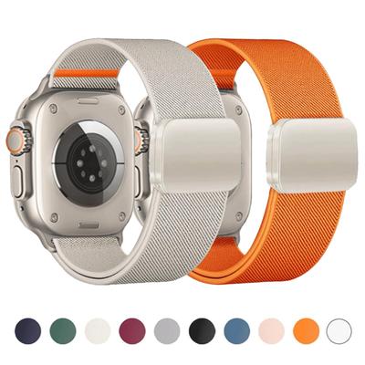 Magnetic Nylon Loop For Apple Watch Band 46mm 49mm 44mm 41 40mm 42mm Bracelet iWatch Series Ultra 3 11 SE 3 10 9 8 7 6 5 4 Strap