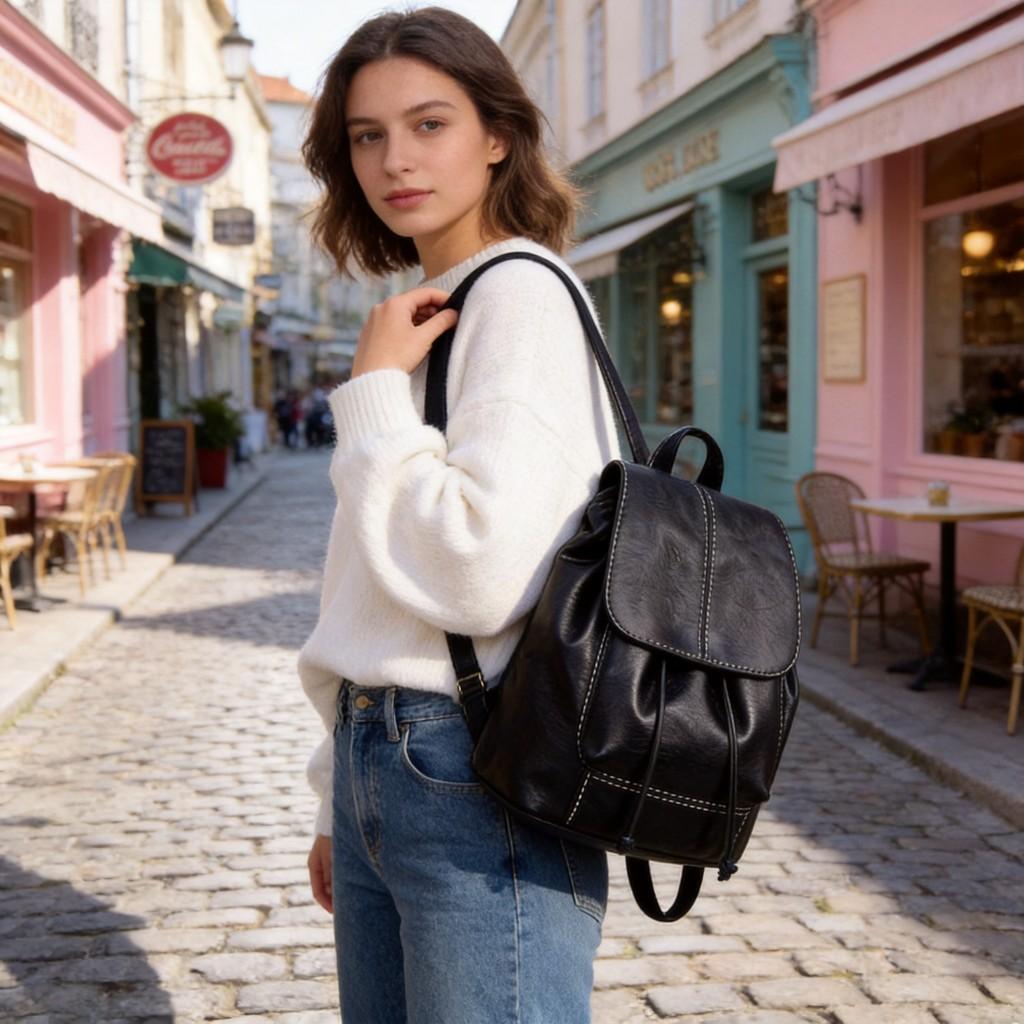 Minimalist Pu Small Backpack For Women With Durable And Inner Pocket