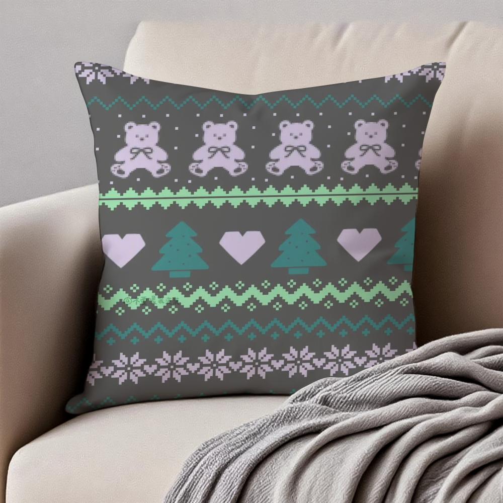 Weihnachtsstimmung Kissenbezug Kissenhülle Milbenschutz Unsichtbarer Reißverschluss Kurzer Plüsch Sofakissen