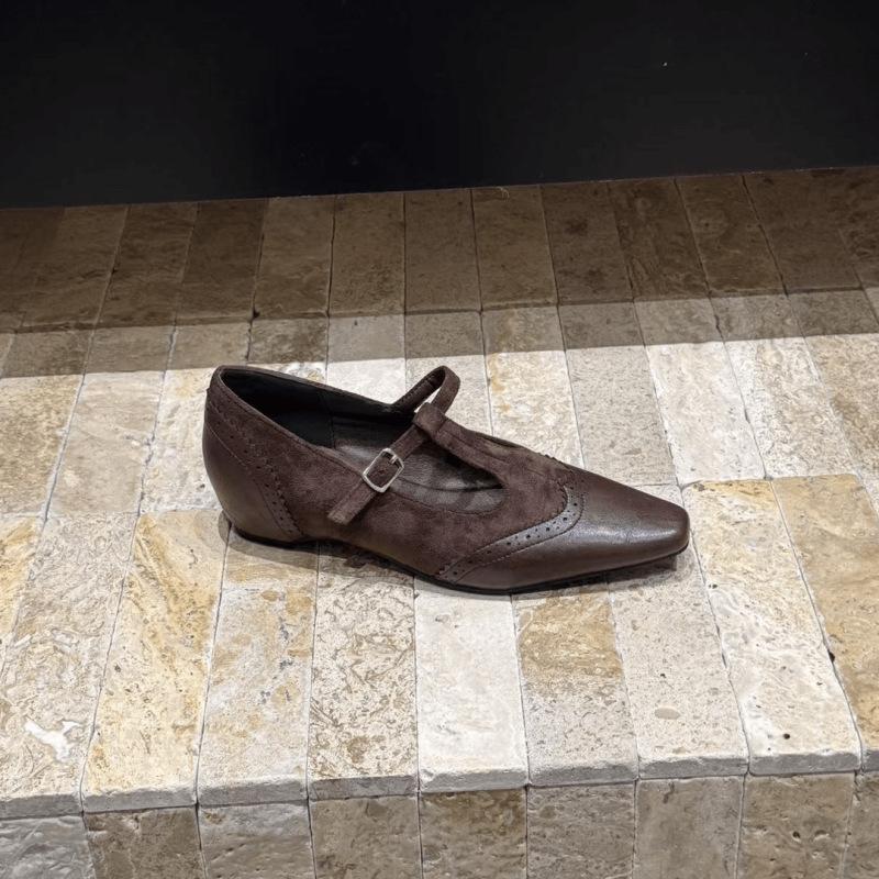 

Mary Jane high heels French retro inner heightening single shoes 2025 autumn new casual not tired feet small leather shoes 40 темно-коричневого