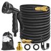 Expandable Garden Hose 15 M – 8 Jets, Leak-proof, Metal Connectors, Black
