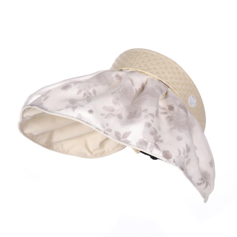 

Small fresh flower empty top hat women s summer travel UV protection big brim sun hat moisture sun protection sun hat Adult average size світло-коричневого кольору