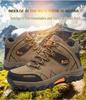 Men's Waterproof Leather Hiking Boots - Insulated, Mid-Top, Cold-Proof for Autumn and Winter