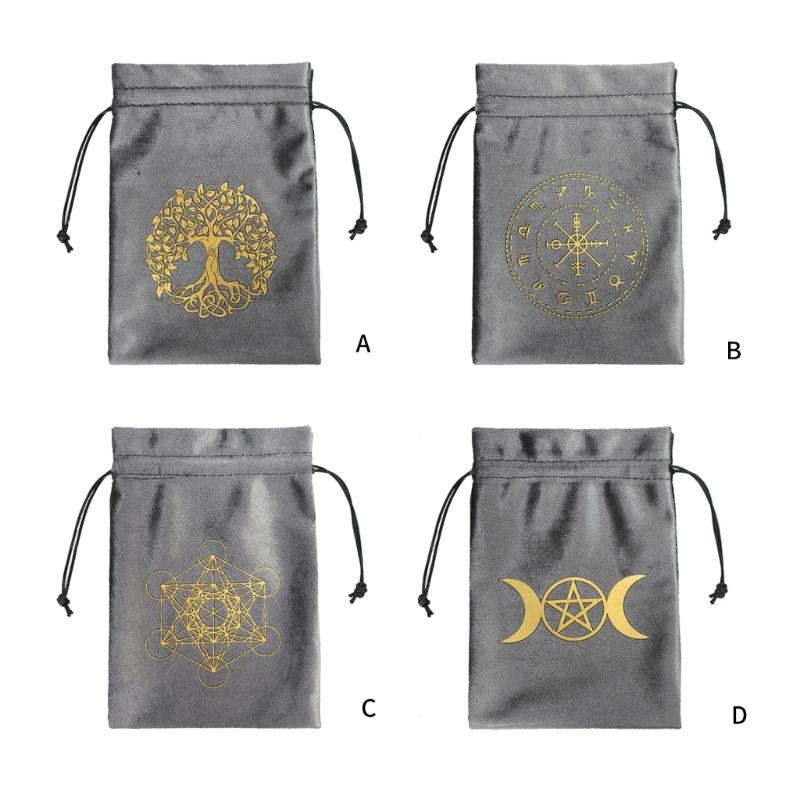 Board Game Cards Drawstrings Bag Tarot Card Flannel Bag Jewelry Pouches Oracles Card Organizers Witchcrafts Supplies