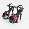 Women's Flower Platform Summer Catwalk Model High Heels Thin Heel Sexy Waterproof Table 15cm Super Sandals  LFD-8661-W5