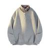 Men's New Autumn and Winter Fake Two-piece Shirt Sweater Half-button Knitted Bottoming Shirt