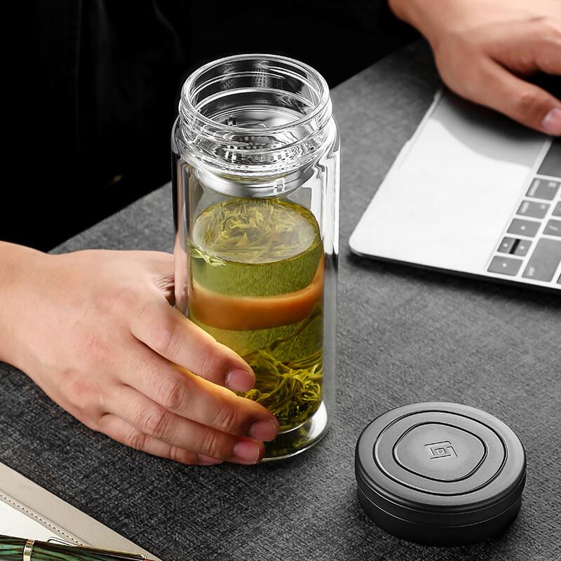 Fuguang Double-Walled Glass Portable Tea & Water Bottle