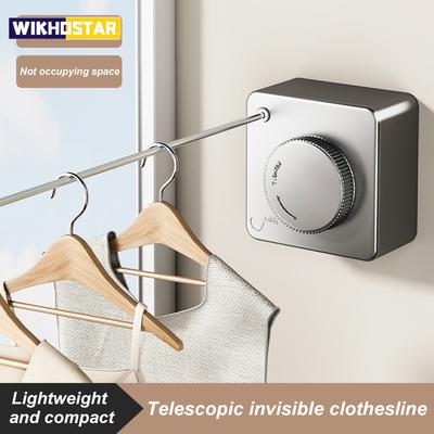 Multi Functional Indoor and Outdoor Hanging Clothesline, Expandable Rope Rack Without Drilling Holes