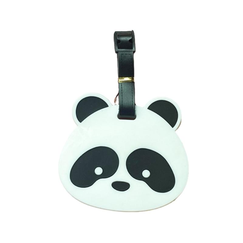 Suitcase Label Cartoon Pattern Luggage Baggage Backpack Soft Label with Strap Name ID Address Card Baggage Identifier