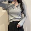 Women's Spring Autumn and Winter High-waisted Long-sleeved Bottoming Shirt Korean Style Trendy Navel-baring Slim-fitting