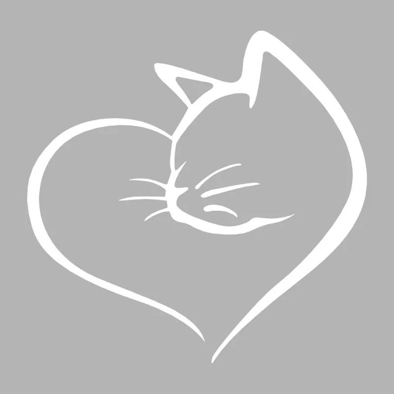 Auto-Katzen-Herz-Aufkleber, für Zuhause, Fenster, Glas, kreative Dekorationen, Aufkleber, Auto-Styling, wasserdicht, Tier-Aufkleber, Haustier-Aufkleber