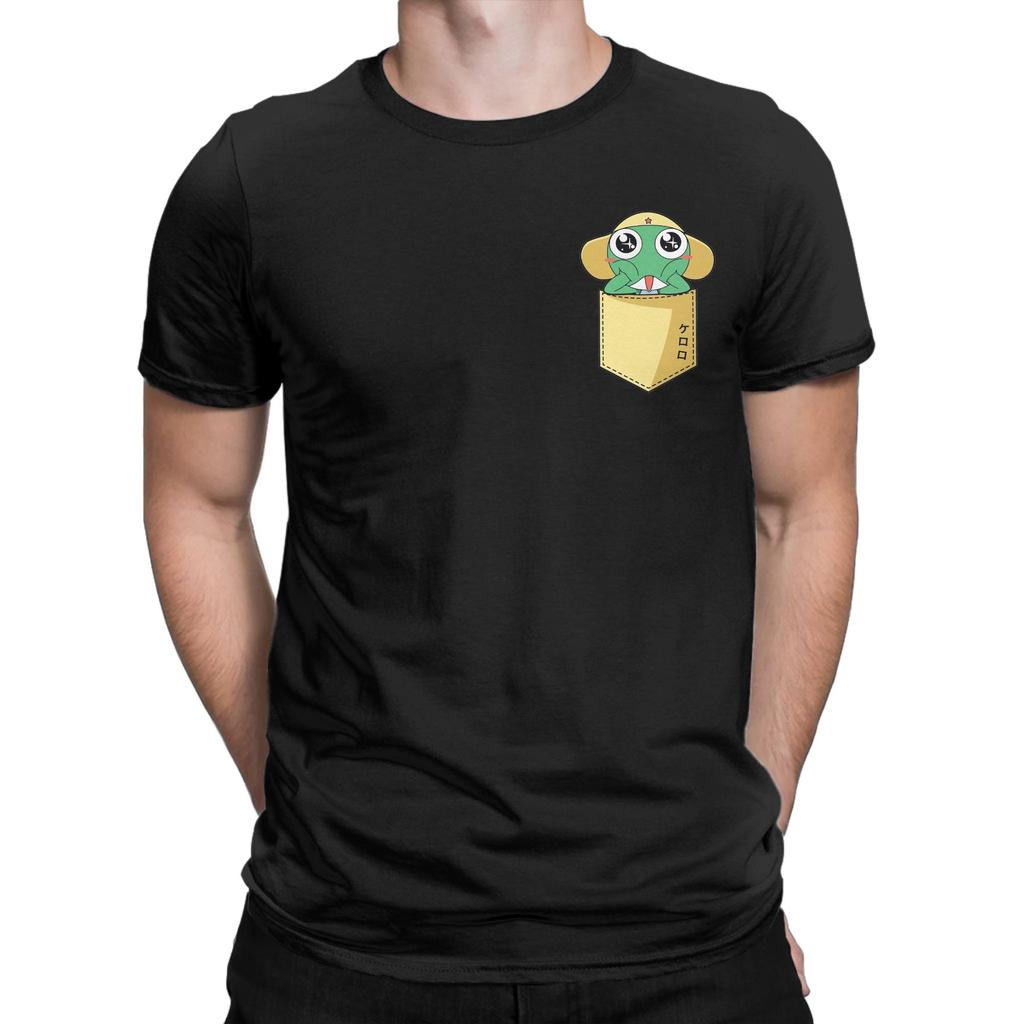 Sgt Frog Keroro Pocket Men Womens T Shirt  Vintage Tee Shirt Short Sleeve O Neck TShirts 100 Cotton Printed Tops