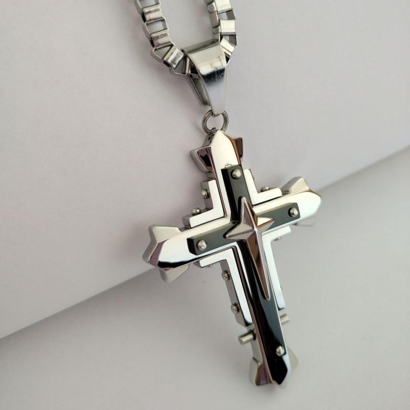 

Ожерелье из титановой стали мужское крестовое ожерелье из нержавеющей стали