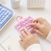 Cute Design Decompression Button Toy Transparent Dual-Tone Keyboard Keychain  Bag Accessory