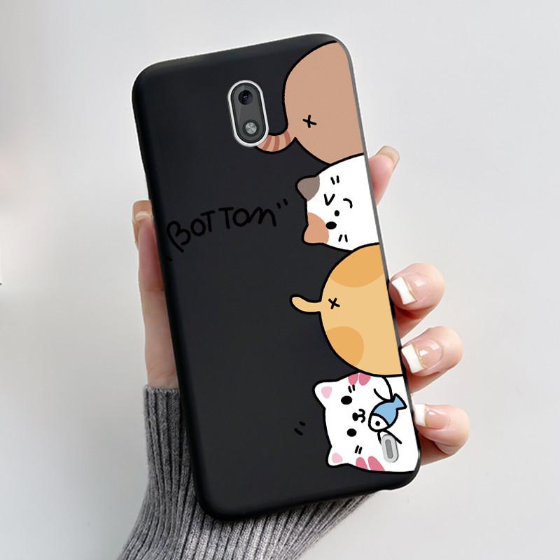 Casing For Nokia 2 2.1 2.2 3 3.1 Case Aesthetic Fashion Cute Cat Shockproof Back Cover Black Slim Soft TPU Silicone Phone Case