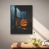 5D Diamond Art Painting Kit Spooky Pumpkin Scene Full Drill Rhinestone Canvas Creative Craft for Home Decoration