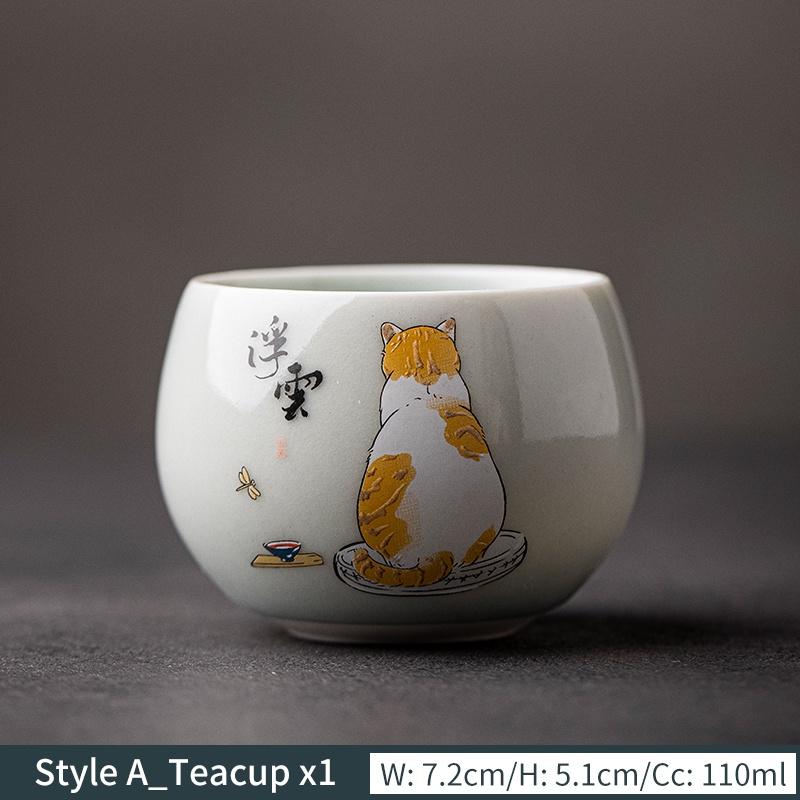

110ml Ceramic Small Tea Cup Single Cup Kung Fu Tea Set Tea Brewing Cup Home Modern Small Tea Bowl A