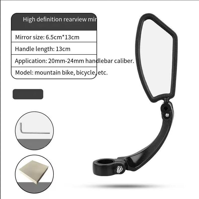 Bike Rearview Mirror Mountain Bike HD Reflection Mirror Battery Bike Adjustable Mirror Outdoor Riding Accessories