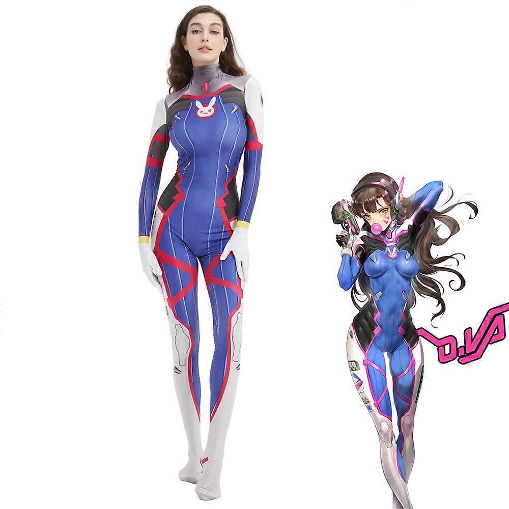 Overwatch 2 Widowmaker D.va Cosplay Kostüm Lycra Bodysuit für Kinder Erwachsene