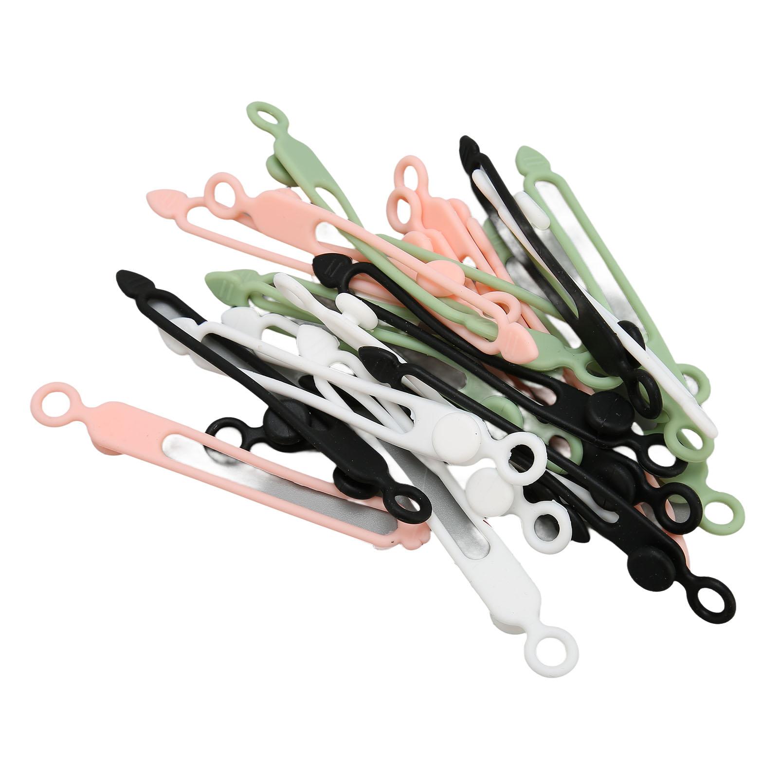 

24 шт. Стяжки для проводки кабелів, які добре об’єднуються Барвисті багаторазові силіконові стяжки