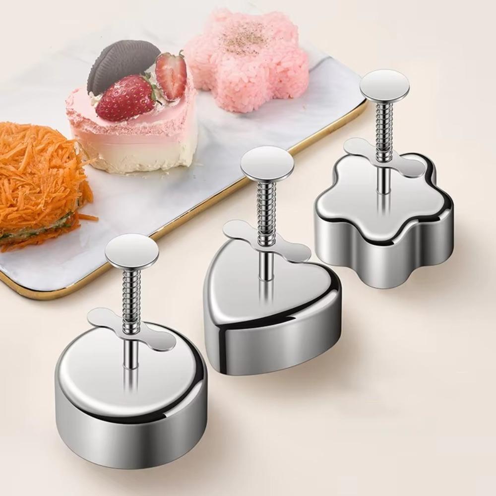 New Stainless Steel Sushi Mold Non-Stick Sushi Tool Rice Ball Ring Easy To Release Hamburger Patty Maker