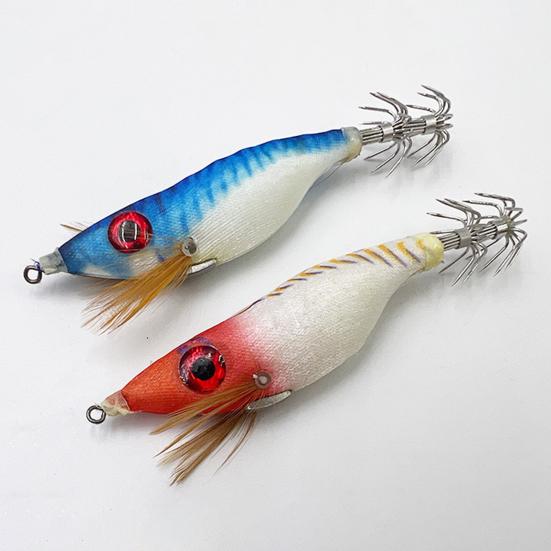 Shrimp Fake Bait Fishing Lure with Sharp Hook Realistic Looking 3D Eyes Bright Colors Luminous Hard Lure Artificial Bait