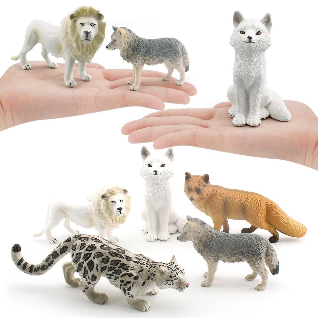 Simulated Forest Animal Model Gray Wolf Red Fox Arctic Fox White Male Lion Snow Leopard Children'S Cognitive Static Ornament