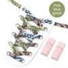 Magnetic Buckle Lock Shoelaces Without Ties Cashew Flower Print Shoelace No Tie Shoe Laces Flat Elastic Laces Sneakers Kid Adult