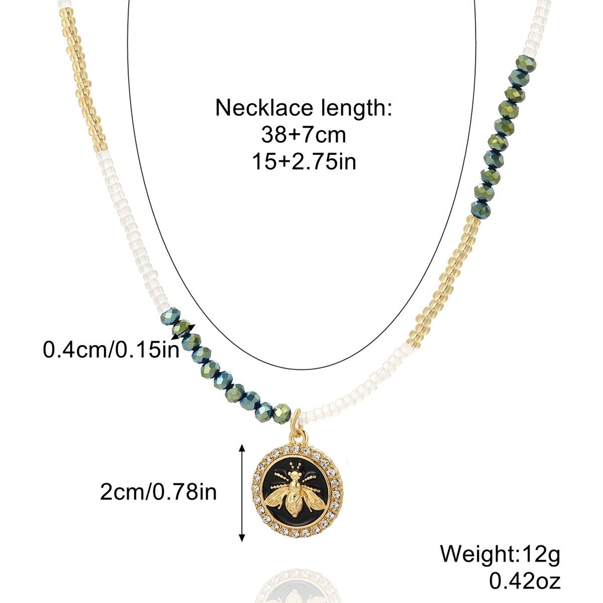 

Ожерелье для женщин Ins Красочные ожерелья из бисера Женское Сотни Ощущение высокого класса Не теряет цвет Пчела Ручной работы Ожерелье из бисера