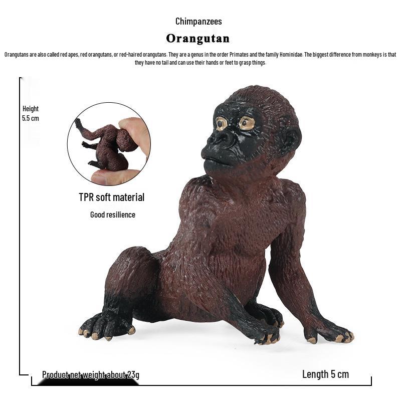 Orangutan Monkey Ape Model Animal Toy Set for Kids - Static Solid Figures Ornament