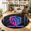 Tapis Rond Nom Personnalisé Motif Atletico Madrid Tapis Antidérapant Décor de Sol pour la Maison